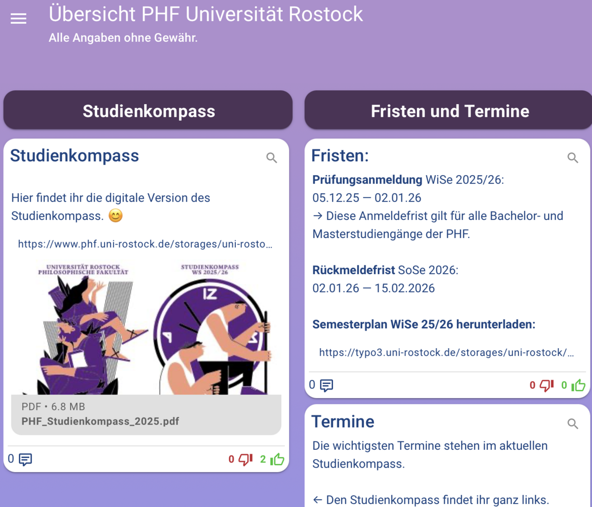 TaskCards Philosophische Fakultät